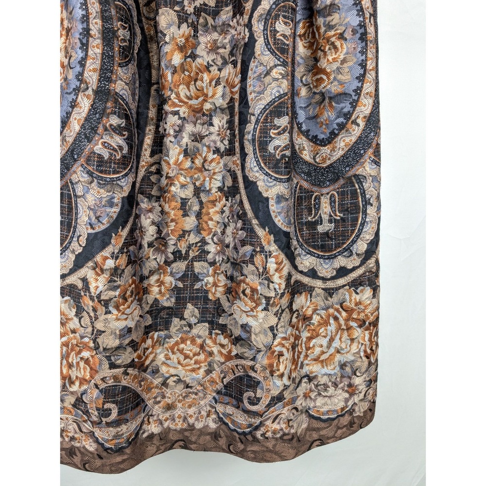 Vintage Y2K Floral Maxi Skirt Size 18 Brown Paisley Boho Indie Sleaze Grunge - Picture 3 of 10